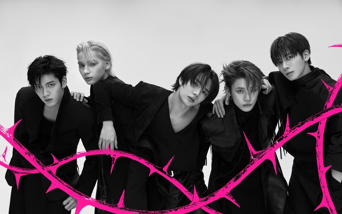 NCT members posing in trendy Neo-style fashion for their 2026 world tour.