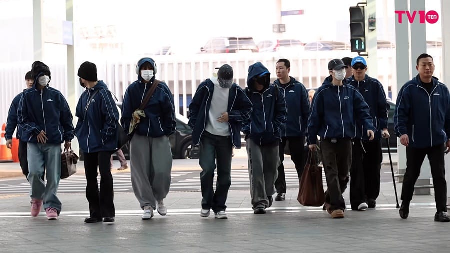 BTS seen at the airport in 2026, symbolizing the group’s next global chapter.