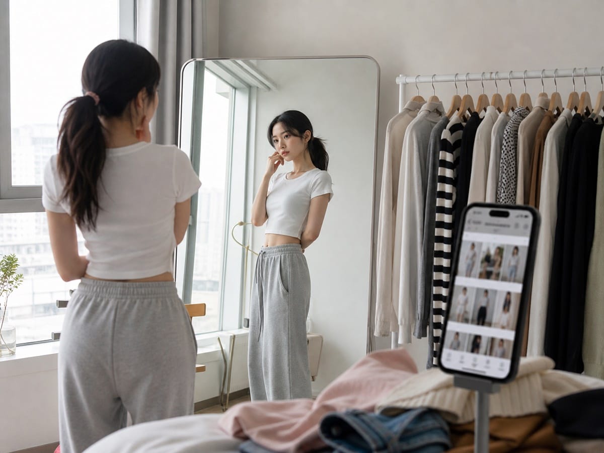 Korea bone skinny trend explained through social media, body image pressure, mirror reflection, and modern K-style fashion culture.