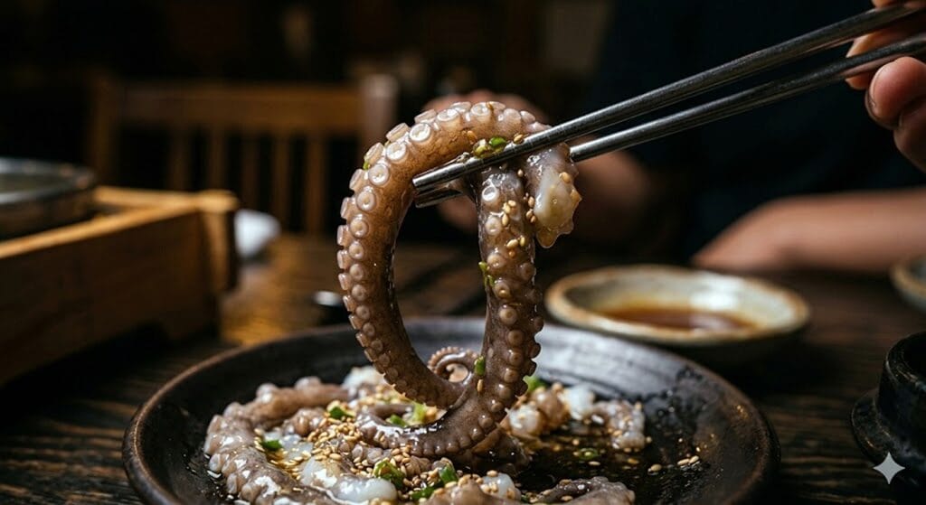 Shocking Korean Food: Sannakji (Live Octopus) at a Seoul Market